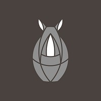 Cute rhino geometrical animal vector