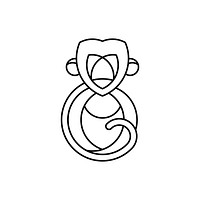 Linear monkey geometrical animal vector