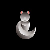 Gray cat geometrical animal design vector