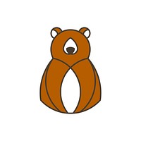 Brown bear geometrical animal vector
