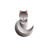 Gray cat geometrical animal design vector