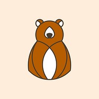 Brown bear geometrical animal vector