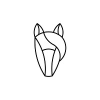 Linear illustration of a horse&#39;s head