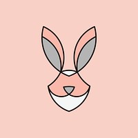Linear illustration of a rabbit&#39;s head