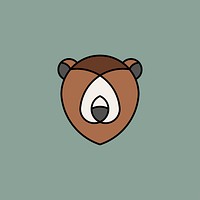 Linear illustration of a bear&#39;s head