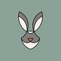 Linear illustration of a rabbit&#39;s head