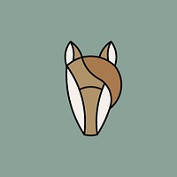 Linear illustration of a horse&#39;s head