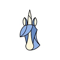 Linear illustration of a unicorn&#39;s head