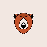 Linear illustration of a bear&#39;s head