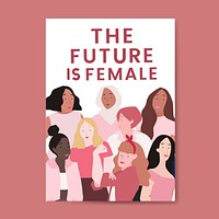 The future is female vector