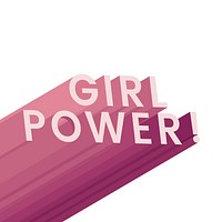Pink girl power typography vector