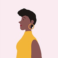 Strong African American female in profile vector