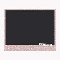 Black be kind floral frame vector