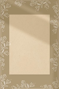 Beige rectangle floral frame vector