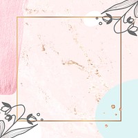 Floral golden square frame vector