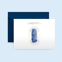 Romantic wedding invitation with envelope vector