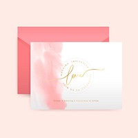 Romantic wedding invitation with envelope vector