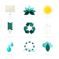 Alternative energy symbols set vector