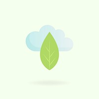 Leaf and cloud symbol environmental conservation vector