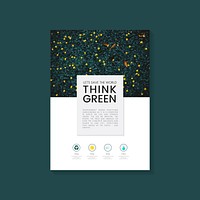 Think green environmental conservation brochure vector
