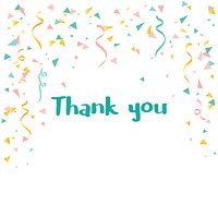 Thank you with confetti background vector