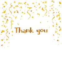 Thank you with confetti background vector