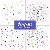 Set of colorful confetti backgrounds vector
