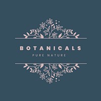 Aesthetic floral business logo template, botanical illustration psd