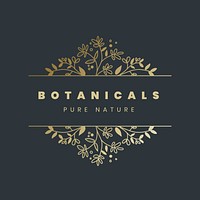 Flower business logo template, aesthetic botanical editable design psd