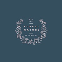 Floral nature badge design vector