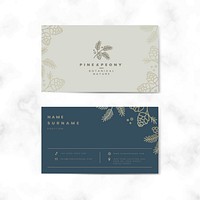 Two sided floral name card vector