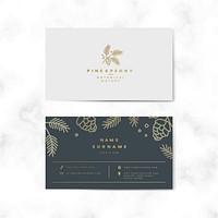 Two sided floral name card vector