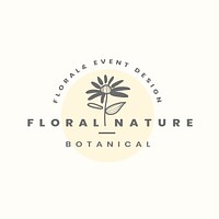 Floral nature logo design vector