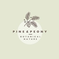 Pine &amp; Peony logo design vector