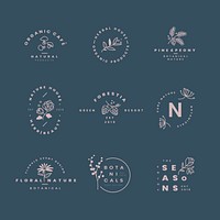 Set of botanical logo design vectors