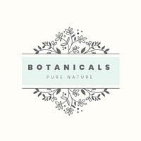 Flower business logo template, aesthetic botanical editable design vector