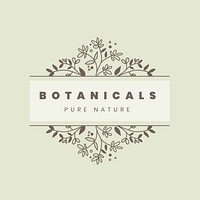 Wellness business logo template, floral editable design vector