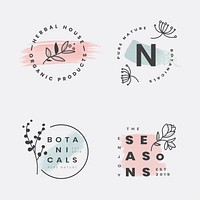 Set of floral botanical vectors