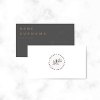 Botanical two sided name card vector