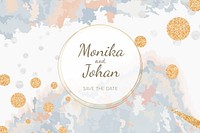 Pastel wedding invitation card vector