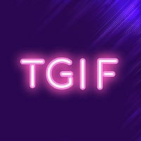 Pink TGIF neon signboard vector