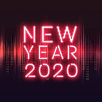 Red new year 2020 neon sign vector