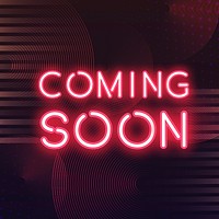 Red coming soon neon icon vector