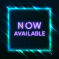 Violet available now neon sign vector