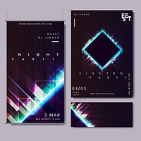 Night party event design set vector