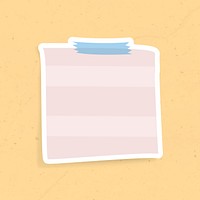 Pink reminder note sticker vector