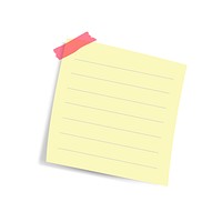 Blank square yellow reminder paper note vector