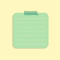 Blank square green reminder note vector