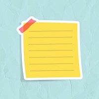 Yellow reminder note sticker vector