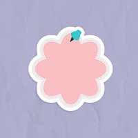 Pink bubble shaped reminder note sticker vector
